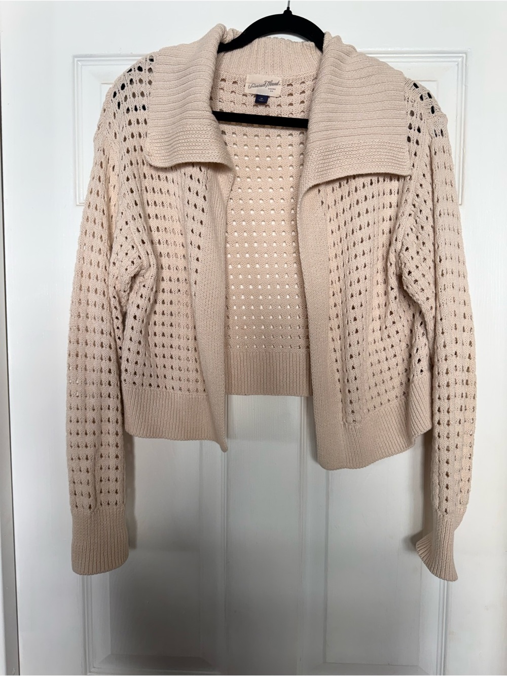 Universal Thread Open-Front Cream Pointelle Cardigan